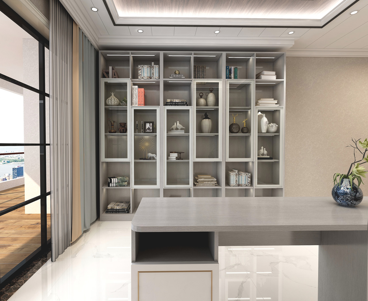 現(xiàn)代輕奢風(fēng)格書柜