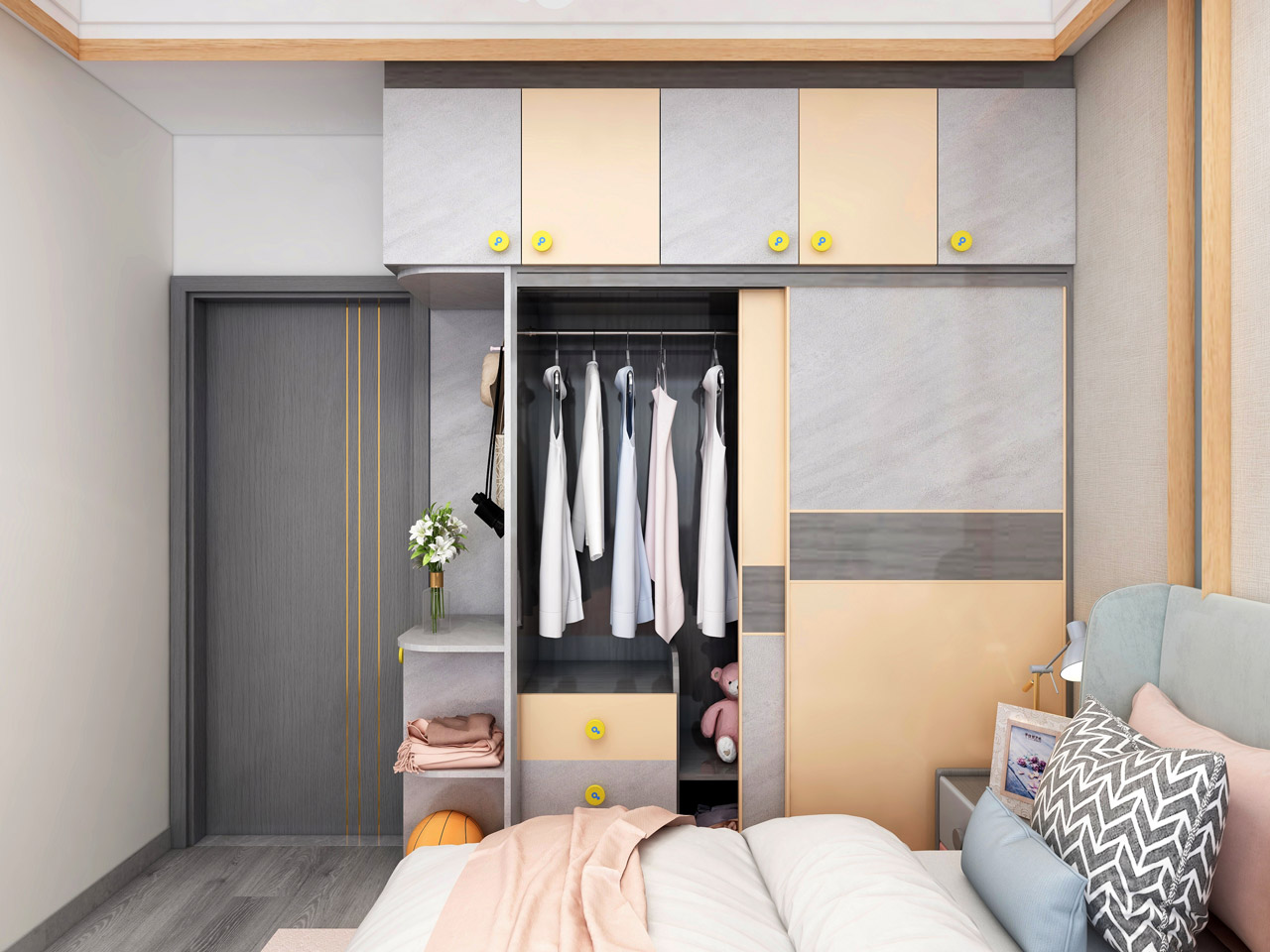 現(xiàn)代簡(jiǎn)約風(fēng)格兒童房衣柜